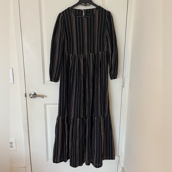 Hatch Collection Maternity The Eda Black Embroidered Dress 3/4 Sleeve Small - Picture 1 of 6